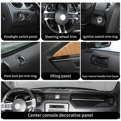 For 2010-2013 Ford Mustang Interior Center Console Trim Cover Kit