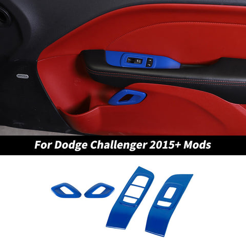 For 2015+ Dodge Challenger Car Inner Door Handle Window Switch Panel Trim Cover
