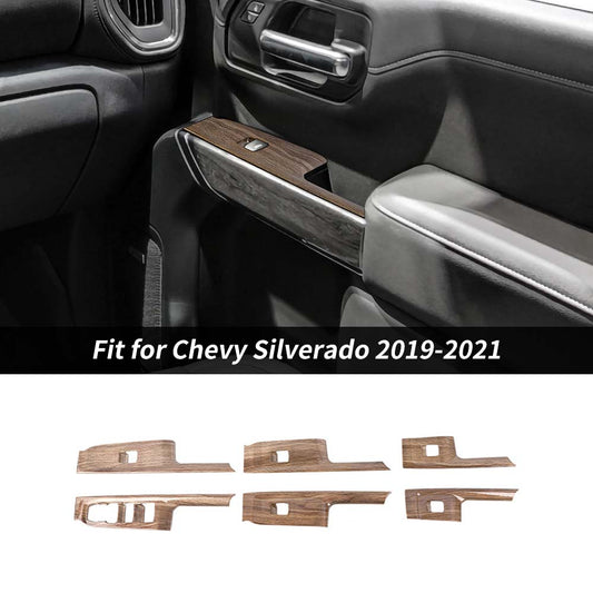 6 x Window Lift Switch Panel Trim Cover For Chevy Silverado/GMC Sierra 2019-2021 Accessories | CheroCar