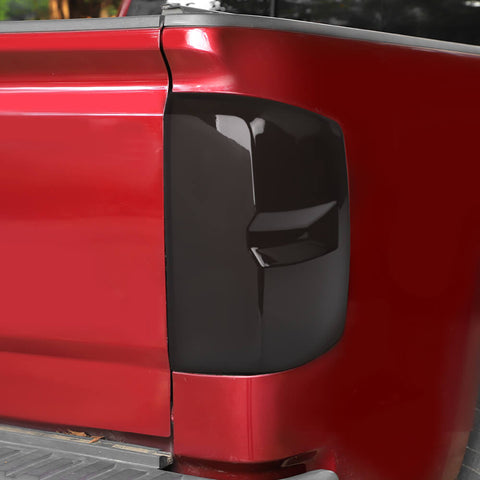 For 2014-2018 Chevy Silverado Side Rear Tail Light Lamp Cover Trim Decor Smoke Black