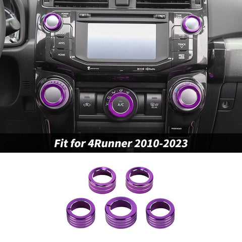 For 2010-2023 Toyota 4Runner Audio Air Conditioner Switch knob Bezel Rings