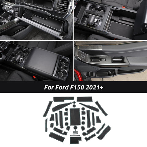 38 x Non-Slip Door Slot Cup Storage Box Mat Interior Pads For Ford F150 2021+ Accessories | CheroCar