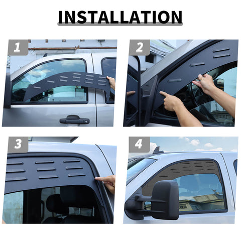 For 2009-2013 Chevy Silverado/2007-2013 Avalanche/GMC-SIERRA Front Rear Window Glass Louver Air Vent Plate Panel