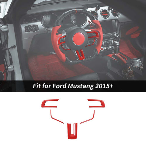 Car Steering Wheel Trim Decor Cover For Ford Mustang 2015+ Accessories | CheroCar