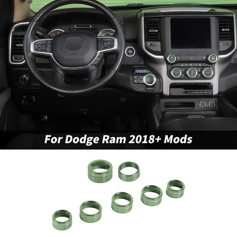 For 2018+ Dodge RAM Headlight Center Console Switch Knob Trim Ring Kit