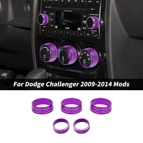 For 2009-2014 Dodge Challenger Air Conditioner & CD Switch Knob Trim Ring
