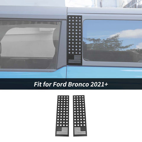 For 2021+ Ford Bronco 2/4-Door Window Pillar Decor Cover Sticker Trim Black