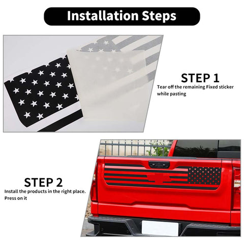 American Flag Truck Tailgate Vinyl Decal USA Sticker For Chevy Silverado 2019+ Accessories | CheroCar