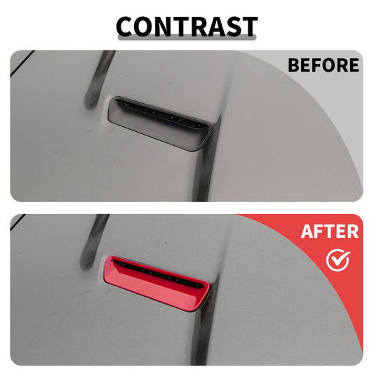 For 2015+ Dodge Challenger Front Hood Scoop Air Vent & Bumper Lip Splitter Cover Trim Kit