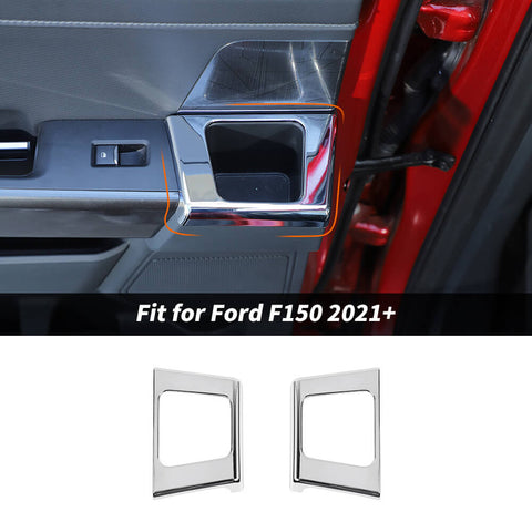 For 2021+ Ford F150 Rear Door Storage Compartment Trim Cover Decor Bezel