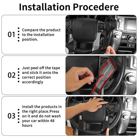 For 2010-2023 Toyota 4Runner Steering Wheel Cover Decoration Trim High Version