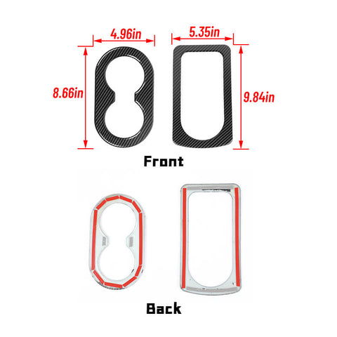 For 2010-2017 Dodge Ram Rear Armrest Box Cup Holder Cover Trim Bezel Red