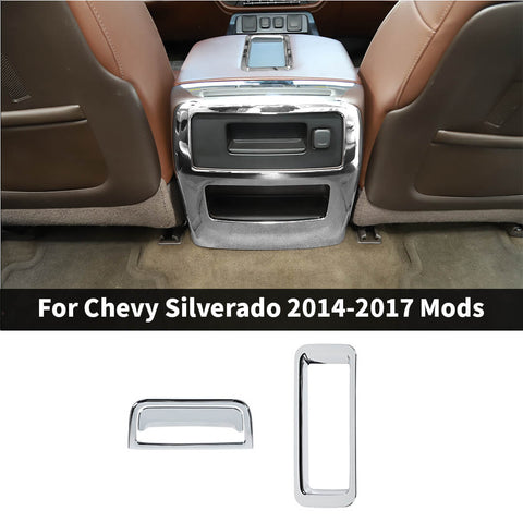 For 2014-2017 Chevy Silverado/Suburban/Tahoe/GMC-SIERRA/YUKON Interior Armrest Box Swtich Rear Air Vent Panel Trim Cover Kit (4 pcs)