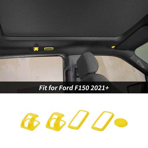 5x Roof Hook & Reading Light Cover Trim Decoration Kit For Ford F150 2021+ Accessories | CheroCar