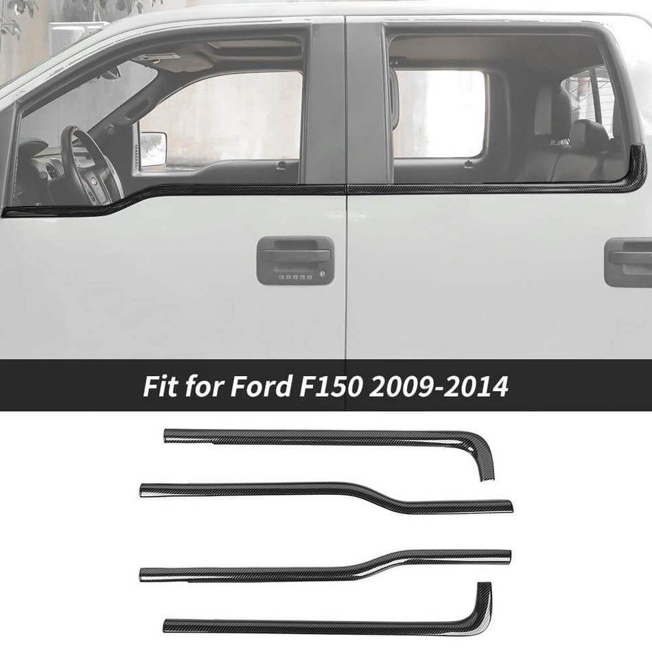 For 2009-2014 Ford F150 Raptor 4 Door Window Bottom Sill Strip Trims