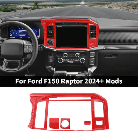 For 2024+ Ford F150 Raptor Interior Center Control Navigation Screen Panel Trim Cover (4 pcs)