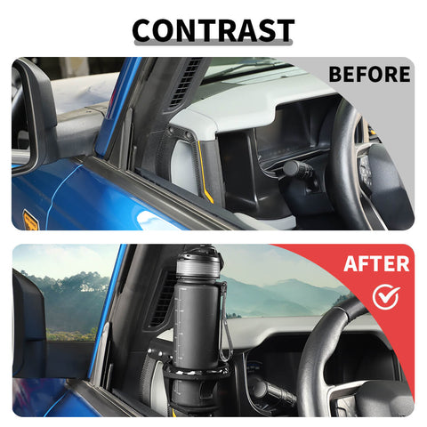 For 2021+ Ford Bronco A-Pillar Handle Water Cup Mount Bracket Holder Stand