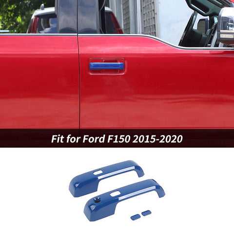 Black Door Handle Covers WITH Smartkey For Ford F150 2015-2020 Accessories | CheroCar