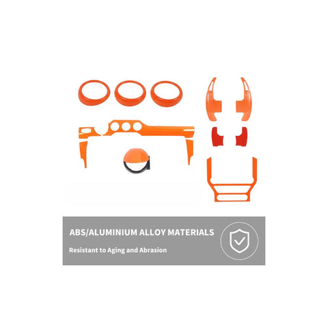 For 2015+ Ford Mustang 11 x Interior Center Console Trim Cover Kit Orange