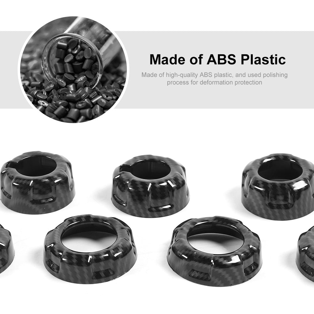 Black Console Switch Ring Knob Decor Cover Set (8-Piece) For Ford F150 Raptor 2009-2014 – NOT For XL/XLT