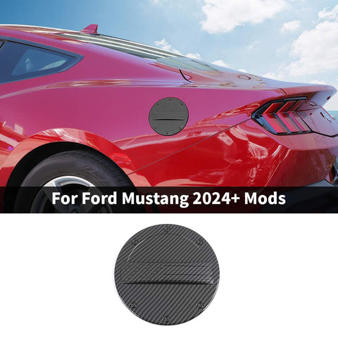 For 2024+ Ford Mustang Fuel Tank Cap Trim Carbon-Fiber Pattern American Flag Design