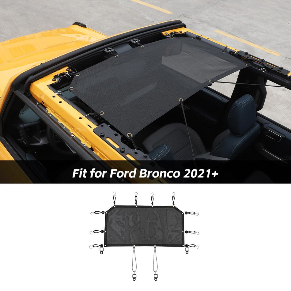 For 2021+ Ford Bronco Front Door Heat Mesh Sun Shade Top Insulation Net Cover