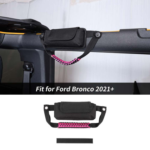 Rear Top Roll Bar Grab Handle Storage Bag Pocket For Ford Bronco 2021+ Accessories | CheroCar