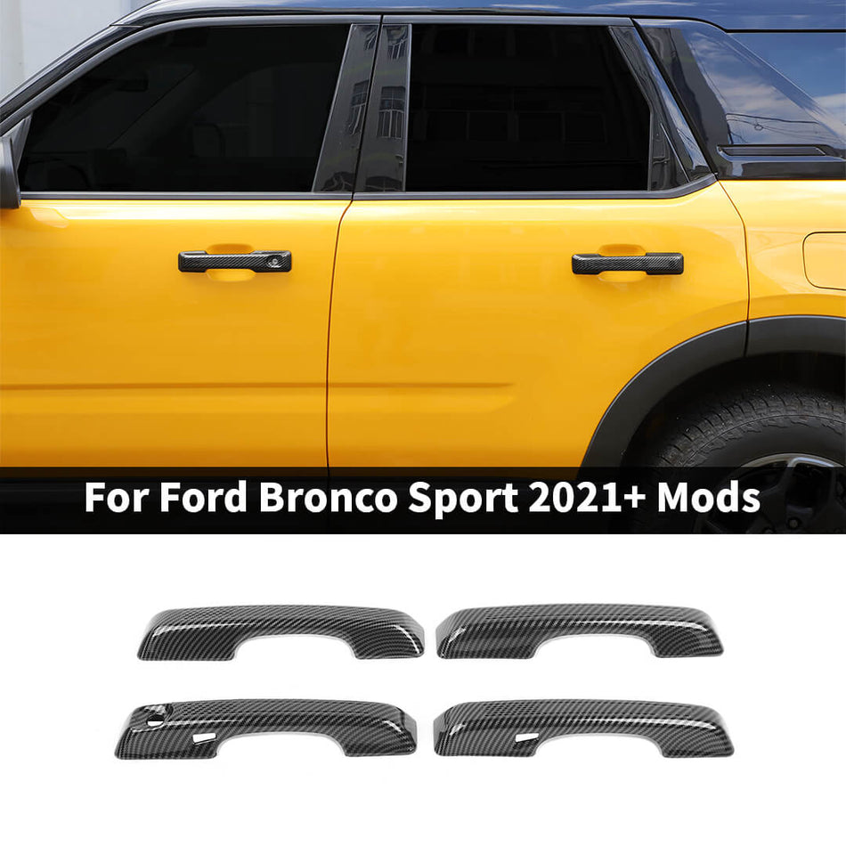 For 2021+ Ford Bronco Sport Exterior Side Door Handle Cover Trim Cap Shell (4 pcs)