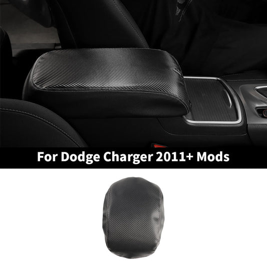 For 2011+ Dodge Charger/Chrysle 300C Center Console Armrest Box Leather Cover Pad