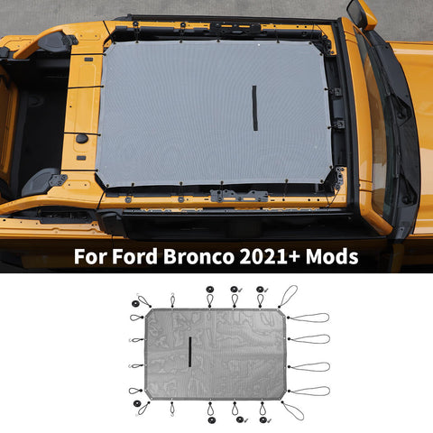 For 2021+ Ford Bronco Roof Insulation Net Mesh Bikini Top Sunshade Cover