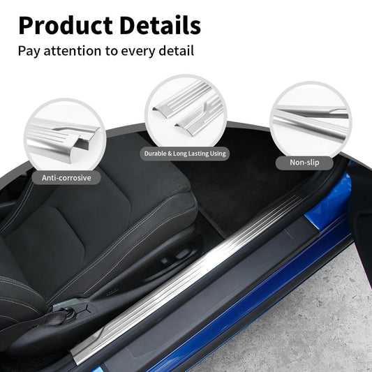 For 2016+ Chevy Camaro Inner Door Sill Threshold Scuff Plate Trim Cover
