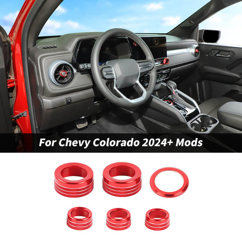 For 2024+ Chevy Colorado Center Console 4WD AC Knob Adjust Ring Trim Cover