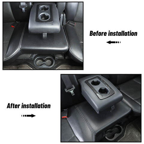 For 2010-2017 Dodge Ram Rear Armrest Box Cup Holder Cover Trim Bezel Red