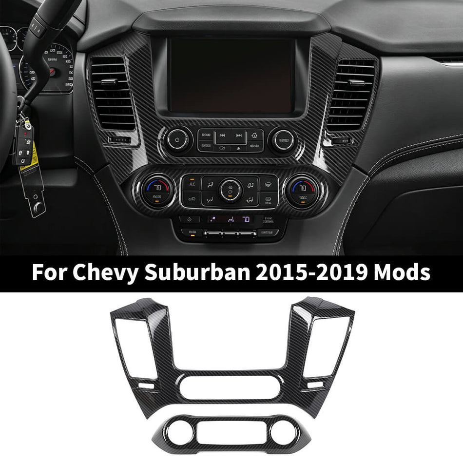 For 2015-2019 Chevy Suburban/Tahoe/GMC-YUKON Central Control Navigation Air Conditioning Control Panel Trim Cover Kit (2 pcs)