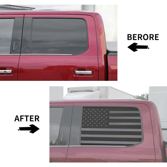 For 2015+ Ford F150 Rear Side Window Stickers Trim American Decal US Flag