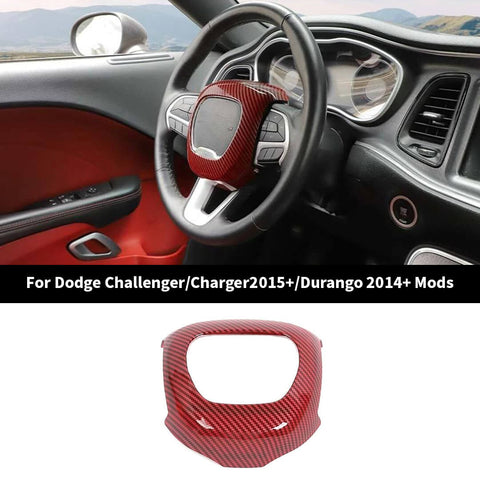 For 2015+ Dodge Challenger/Charger/2014+ Durango Steering Wheel Panel Decor Cover Trim