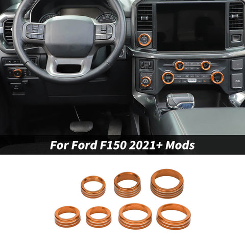 For 2021+ Ford F 150 Air Conditioner Headlight 4WD Trailer Switch Knob Tring Ring Kit