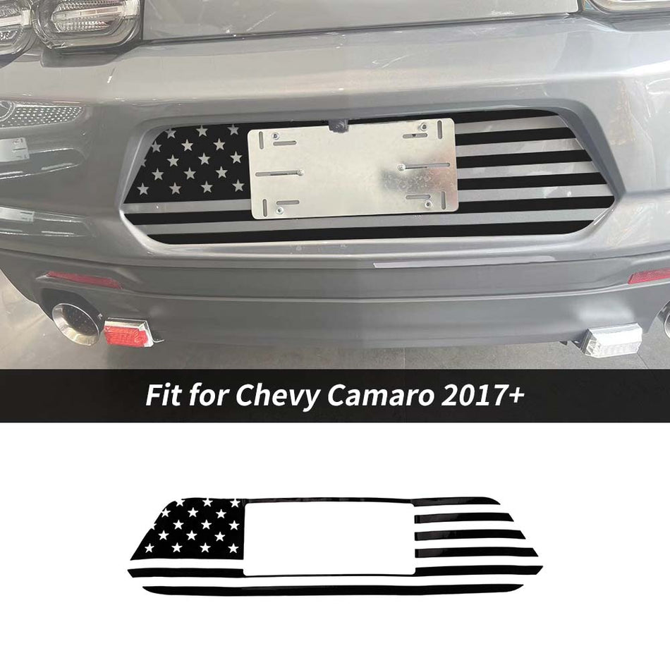 For 2017+ Chevy Camaro Rear License Plate Sticker Decal Cover US Flag