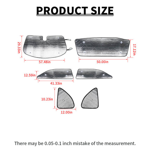 For 2009-2014 Dodge Challenger Car Window Sunshade Visors Full Set UV Block Cover