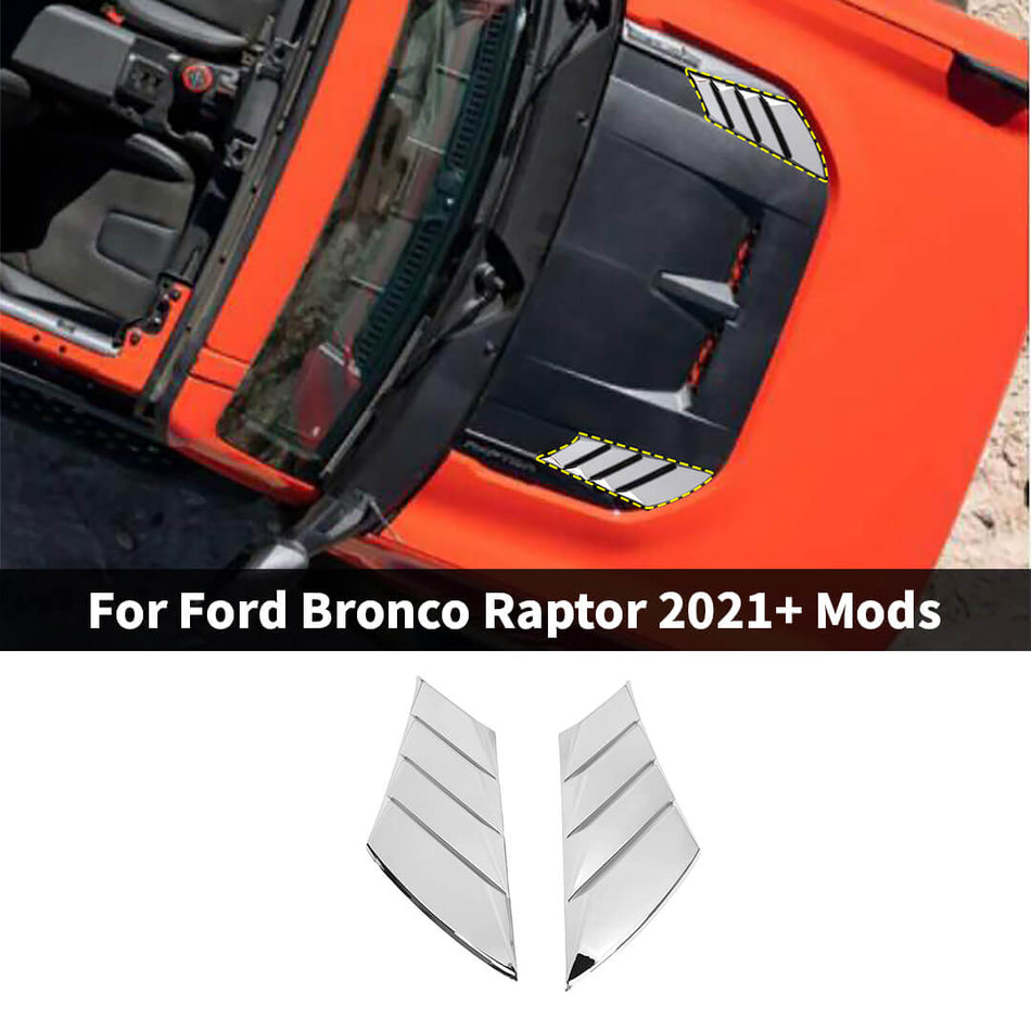 For 2021+ Ford Bronco Raptor Exterior Engine Hood Panel Cover Trim Decor (2 pcs)