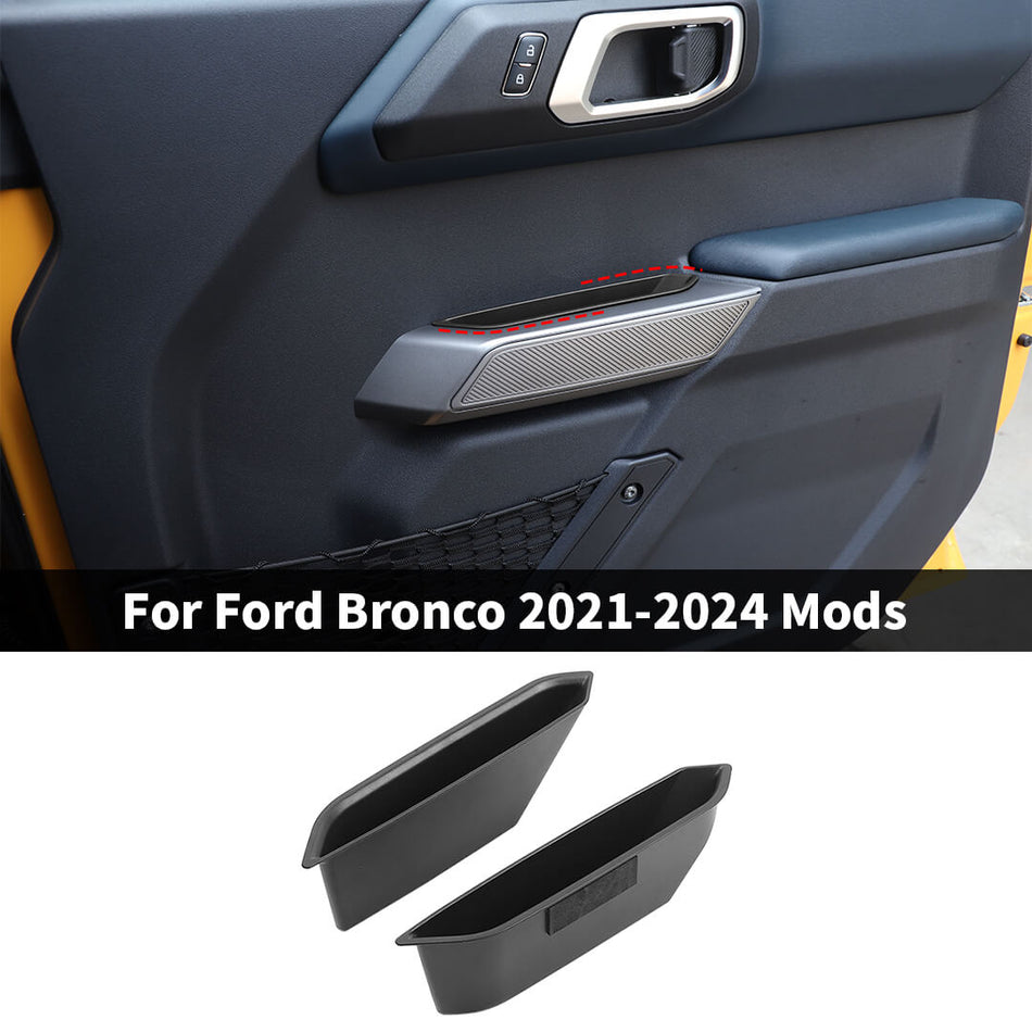 For 2021-2024 Ford Bronco 2/4-Door Inner Side Armrest Door Handle Storage Box Tray