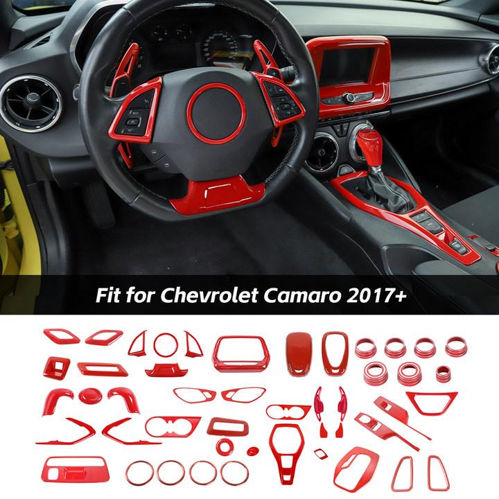 44 x Interior Full Set Decoration Cover Trim Kit For Chevy Camaro 2017+ Red Accessories | CheroCar