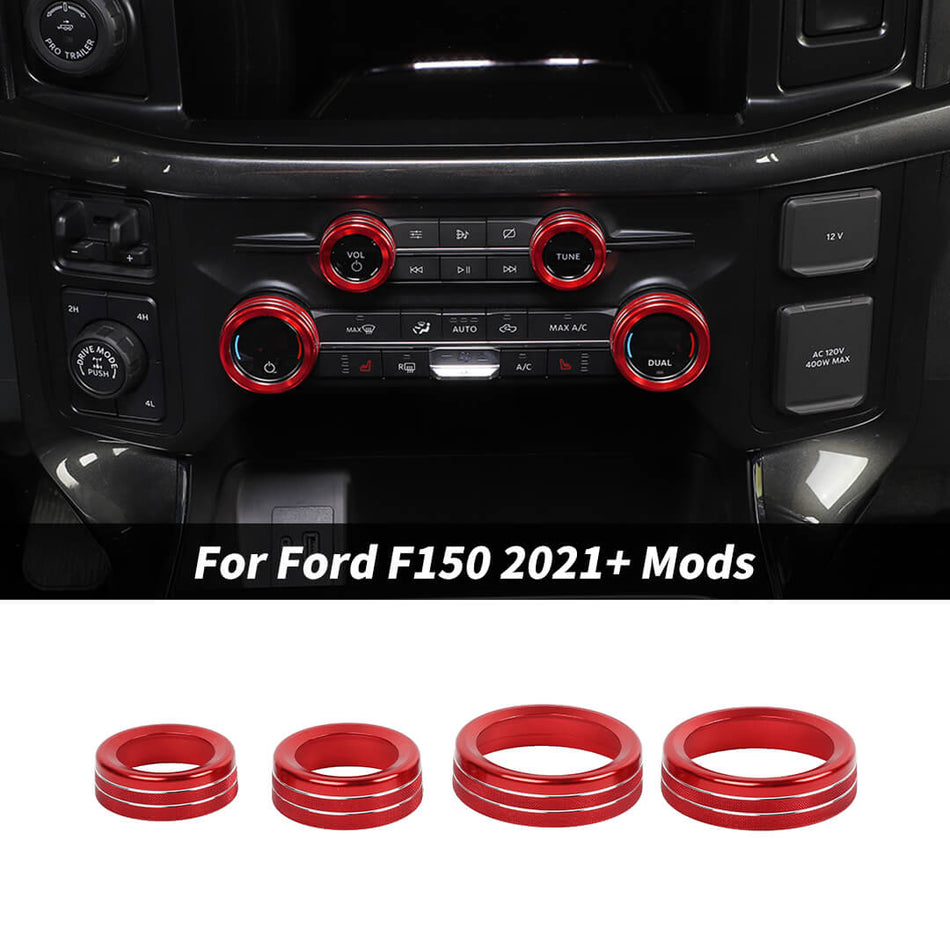 For 2021+ Ford F150 & 2023+ F250 F350 Interior Center Console Air Conditioner Audio Volume Switch Knob Trim