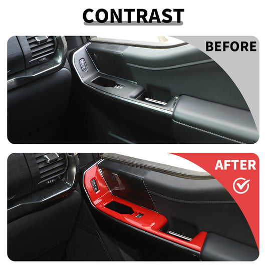 For 2021+ Ford F150 Interior Front Door Window Lift Switch Panel Trim Cover