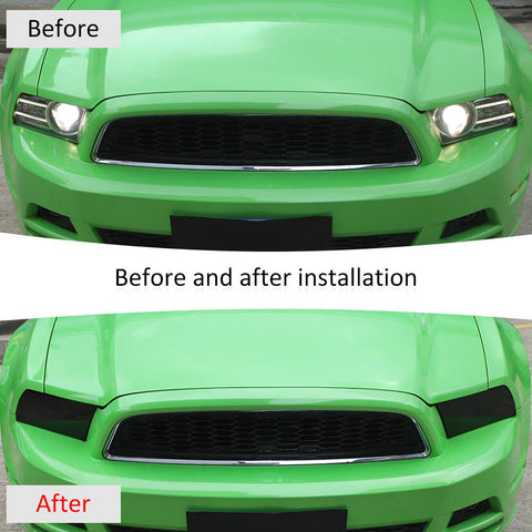 Exterior Front Headlight Decor Trim Cover For Ford Mustang 2010-2014 Smoked Black Accessories | CheroCar