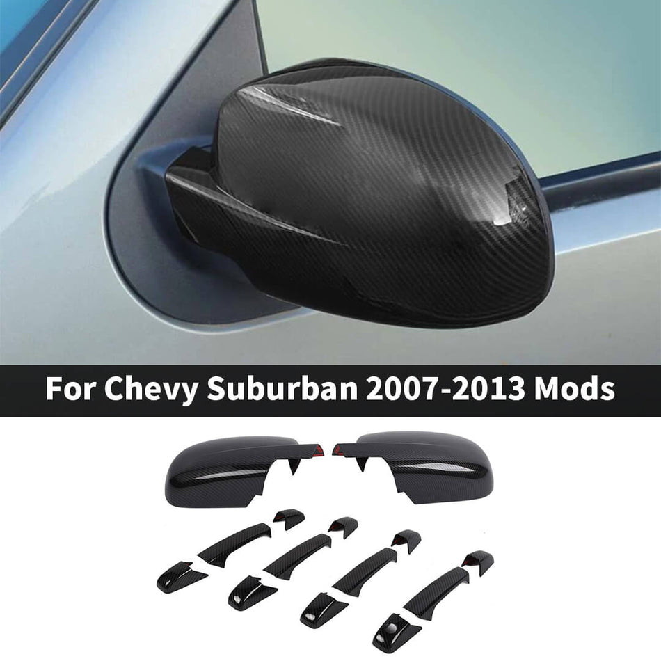 For 2007-2013 Chevy Silverado/Suburban/Tahoe/Avalanche/GMC-YUKON/SIERRA Rearview Mirror Shell Door Handle Cover Trim Kit (6 pcs)