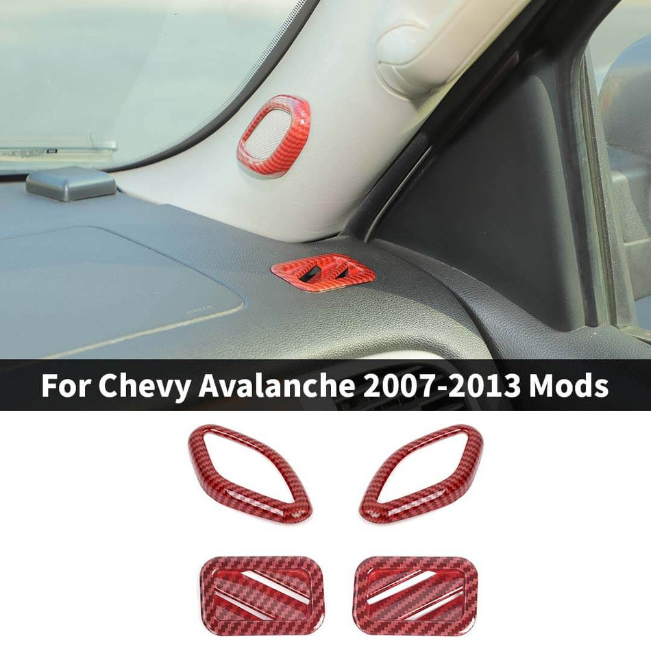 For 2007-2013 Chevy Avalanche/Tahoe/Suburban/GMC-YUKON/SIERRA A-Pillar Speaker & Air Vent Outlet Trim Cover (4 pcs)