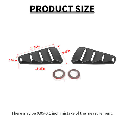 For 2010-2014 Ford Mustang Rear Side Window blinds Louvers Trim Cover