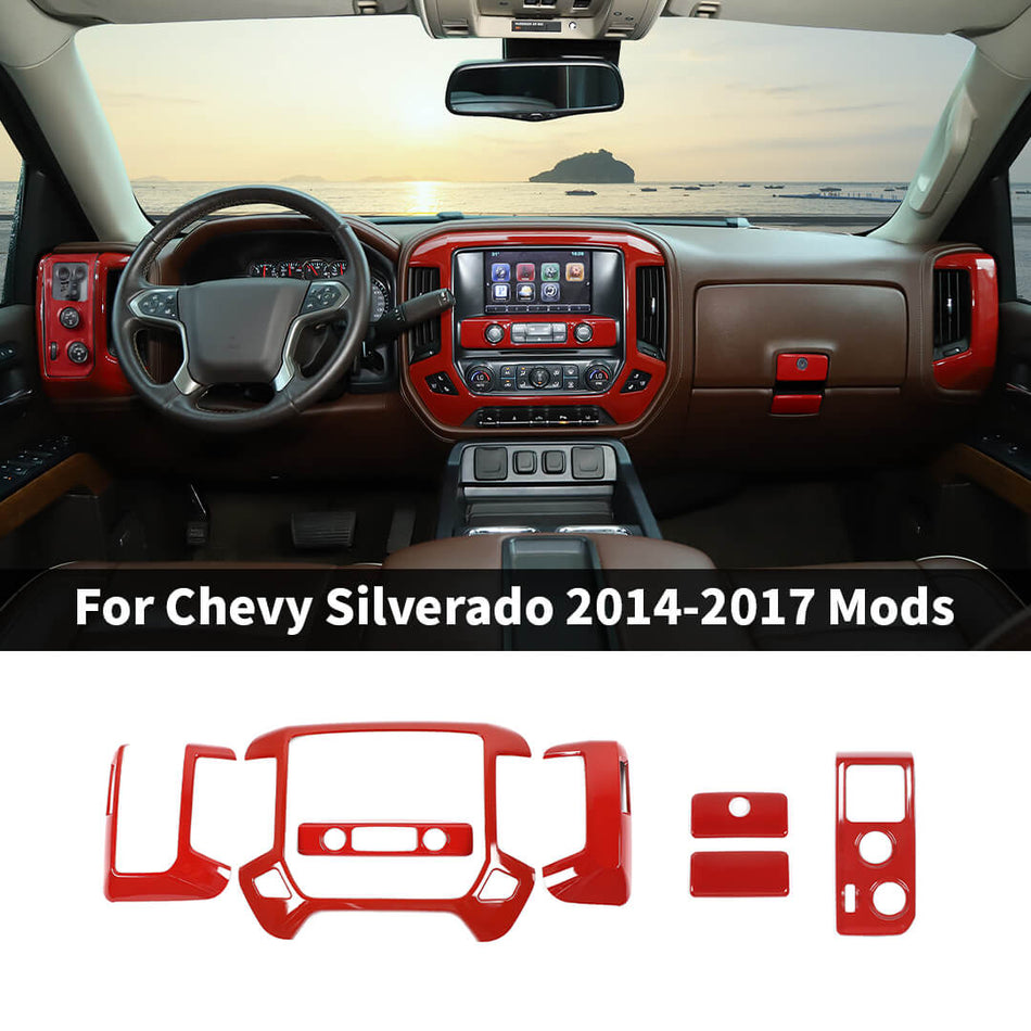 For 2014-2017 Chevy Silverado/GMC-SIERRA Interior Center Console Panel Trim Cover Kit (9 pcs)