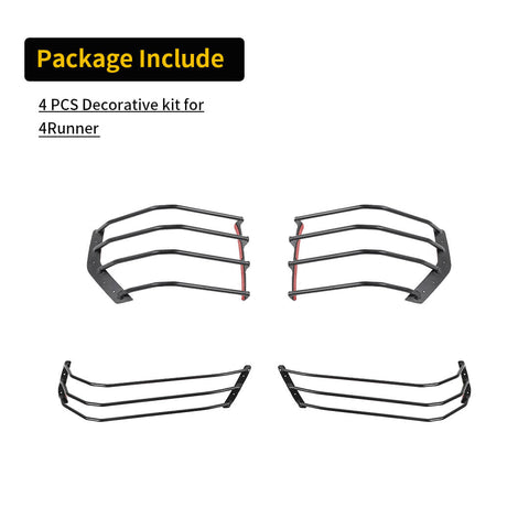 For 2014-2023 4Runner Front  Rear Head Light Lamp Guards Protector Cover Trim Kit